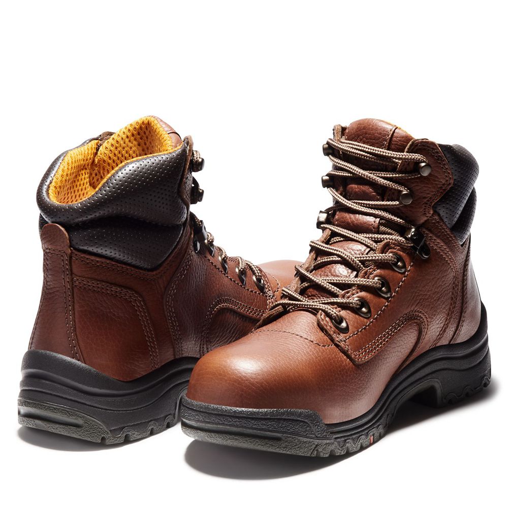 Timberland Μποτακια Εργασίας Γυναικεια Καφε/Μαυρα - Pro® Titan® 6\" Alloy Toe - Greece 6953210-CB